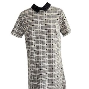 Venus tweed jacquard gold/black dress NWOT